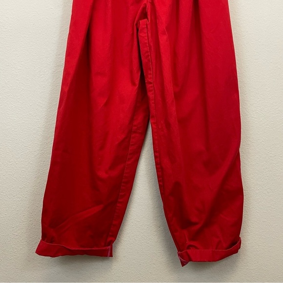 BDG Red Keaton Pleated Chino Cuffed Hem Pants Size Small - Picture 5 of 12